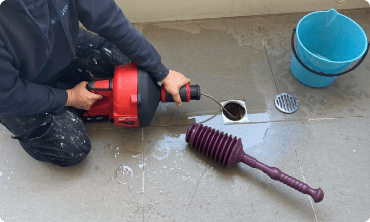 Balcony drain blockage removal